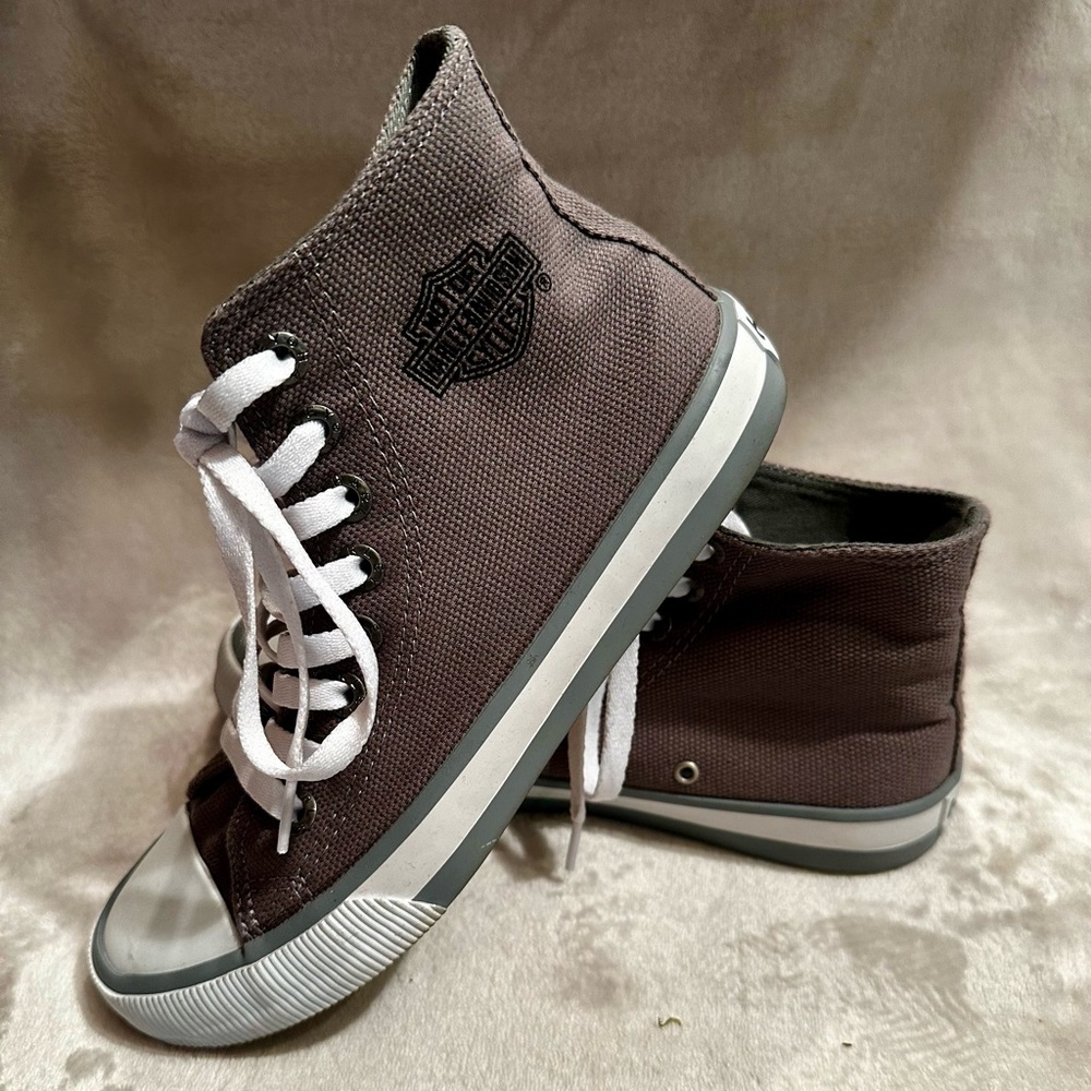 Harley Davidson Gray Canvas High Top